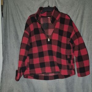 Old Navy Red and Black Plaid Sweater